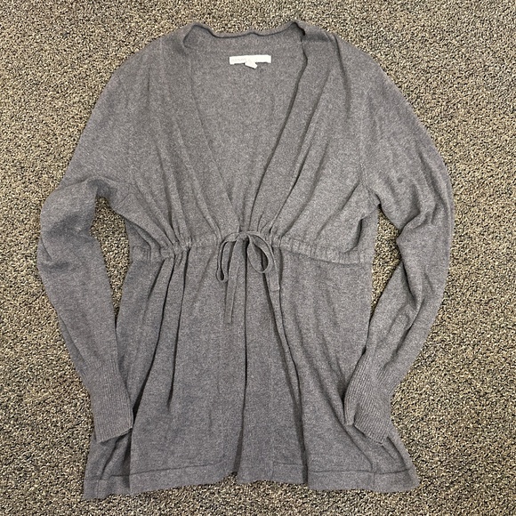 Old Navy gray tie front cardigan - Sz L - Picture 1 of 4